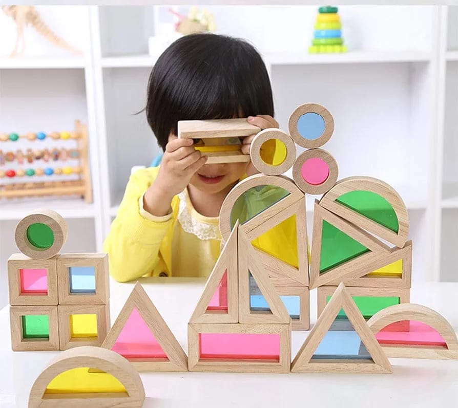 Wooden Constructive Playthings Color Mixing Building Blocks - 24 pieces - Default Title - Odeez | Educational Toys Pakistan
