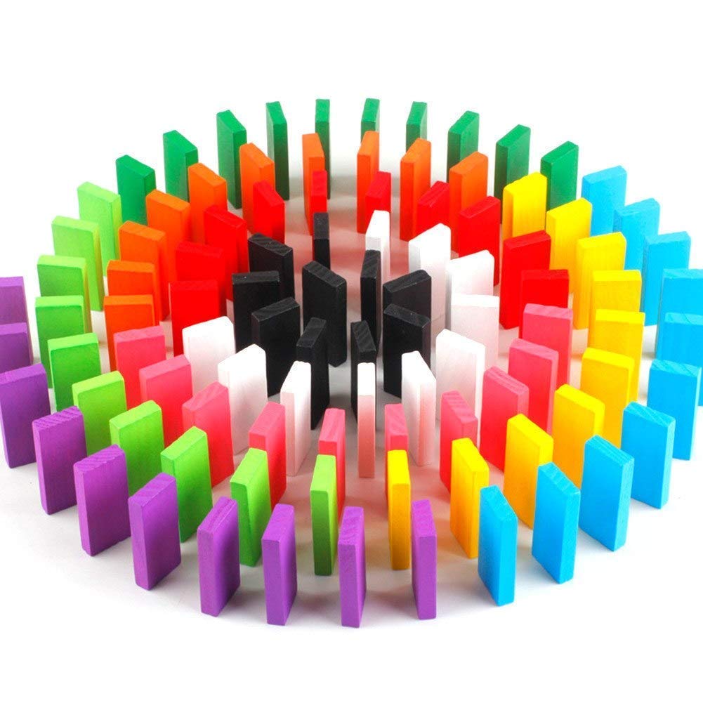 Wooden Domino Multicolor 100 Pieces - 018 - Default Title - Odeez | Educational Toys Pakistan