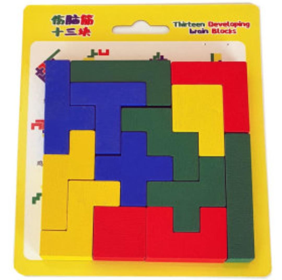 Wooden Russian Mind Pattern Blocks - 13 pieces - Default Title - Odeez | Educational Toys Pakistan