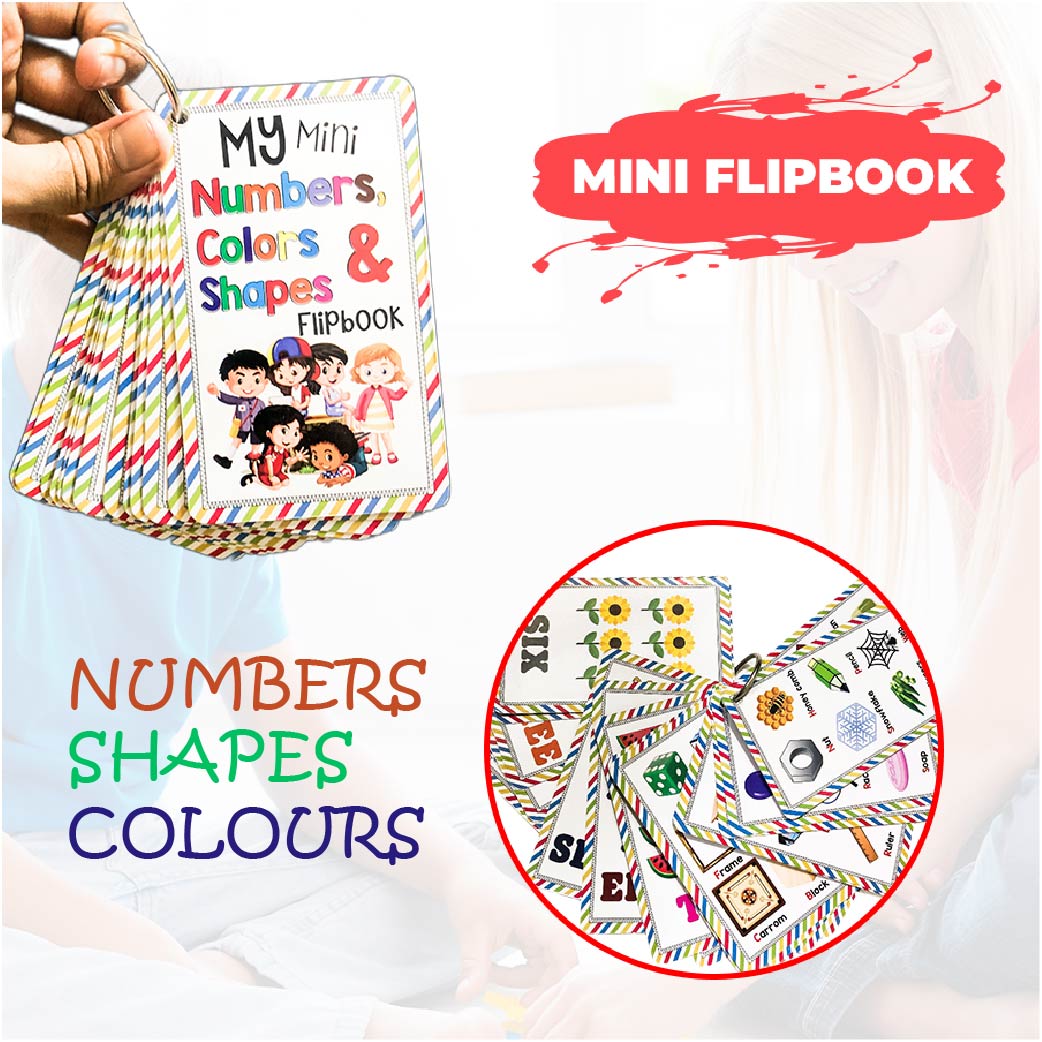 My Mini Numbers, Colors & Shapes Learning Flipbook - 27pcs - Default Title - Odeez | Educational Toys Pakistan