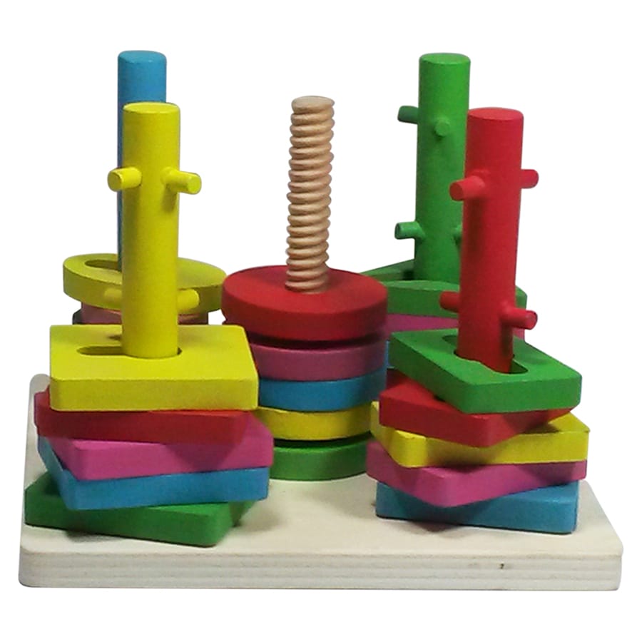 Wooden Difficult Five Set of Column Shapes - 017