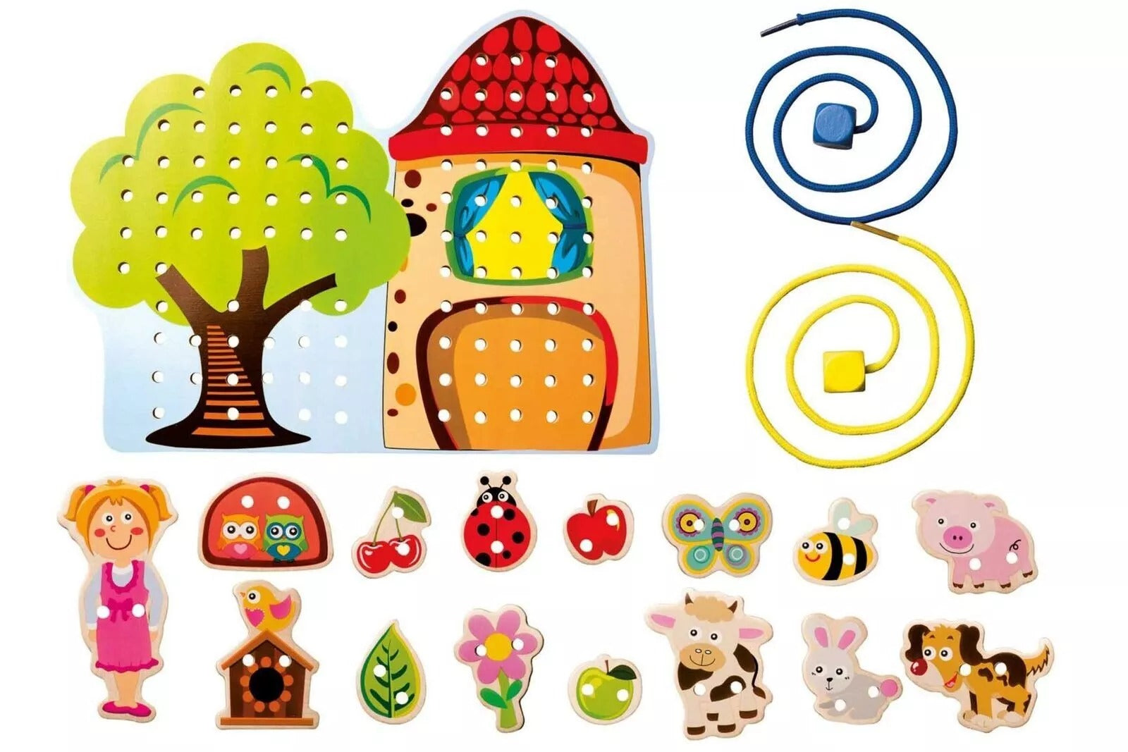 Wooden Tree House Threading Game Playtive Junior - 941 - Default Title - Odeez | Educational Toys Pakistan