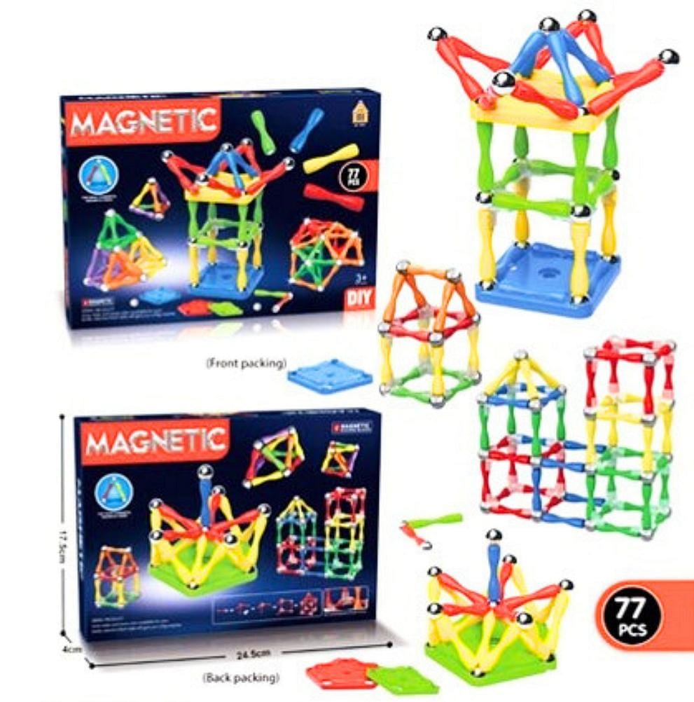 Magnetic DIY Construction Building Blocks - 77 pieces - Default Title - Odeez | Educational Toys Pakistan