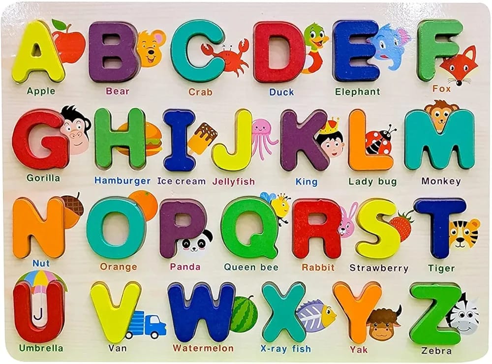 ABC Uppercase 3D Learning Wooden Board - 25A - Default Title - Odeez | Educational Toys Pakistan
