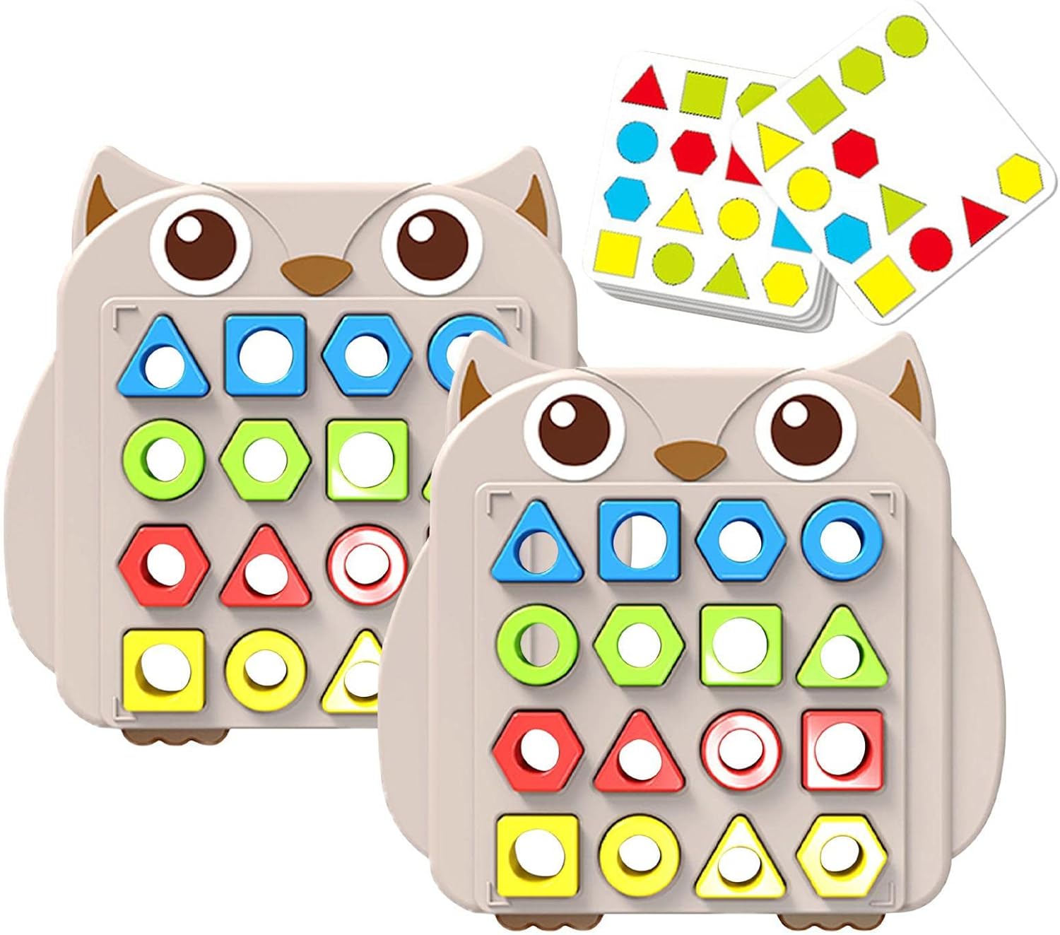 Fun Owl Pairing Shapes with Pattern Cards Two Players Challenge - 104 - Default Title - Odeez | Educational Toys Pakistan