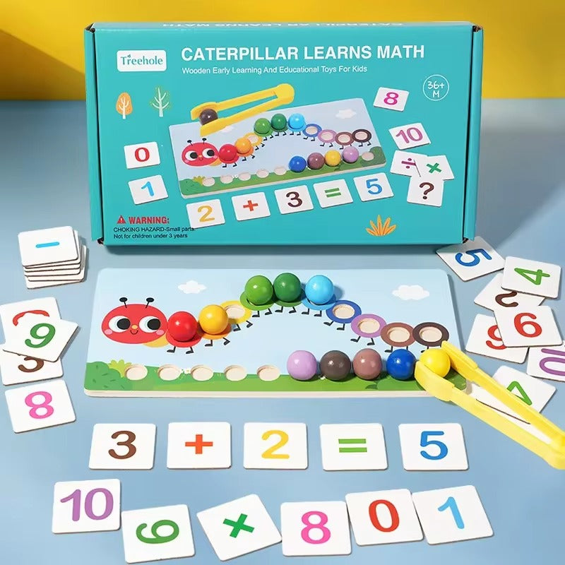 Montessori Caterpillar Maths and Colorful Beads Learning - 549 - Default Title - Odeez | Educational Toys Pakistan