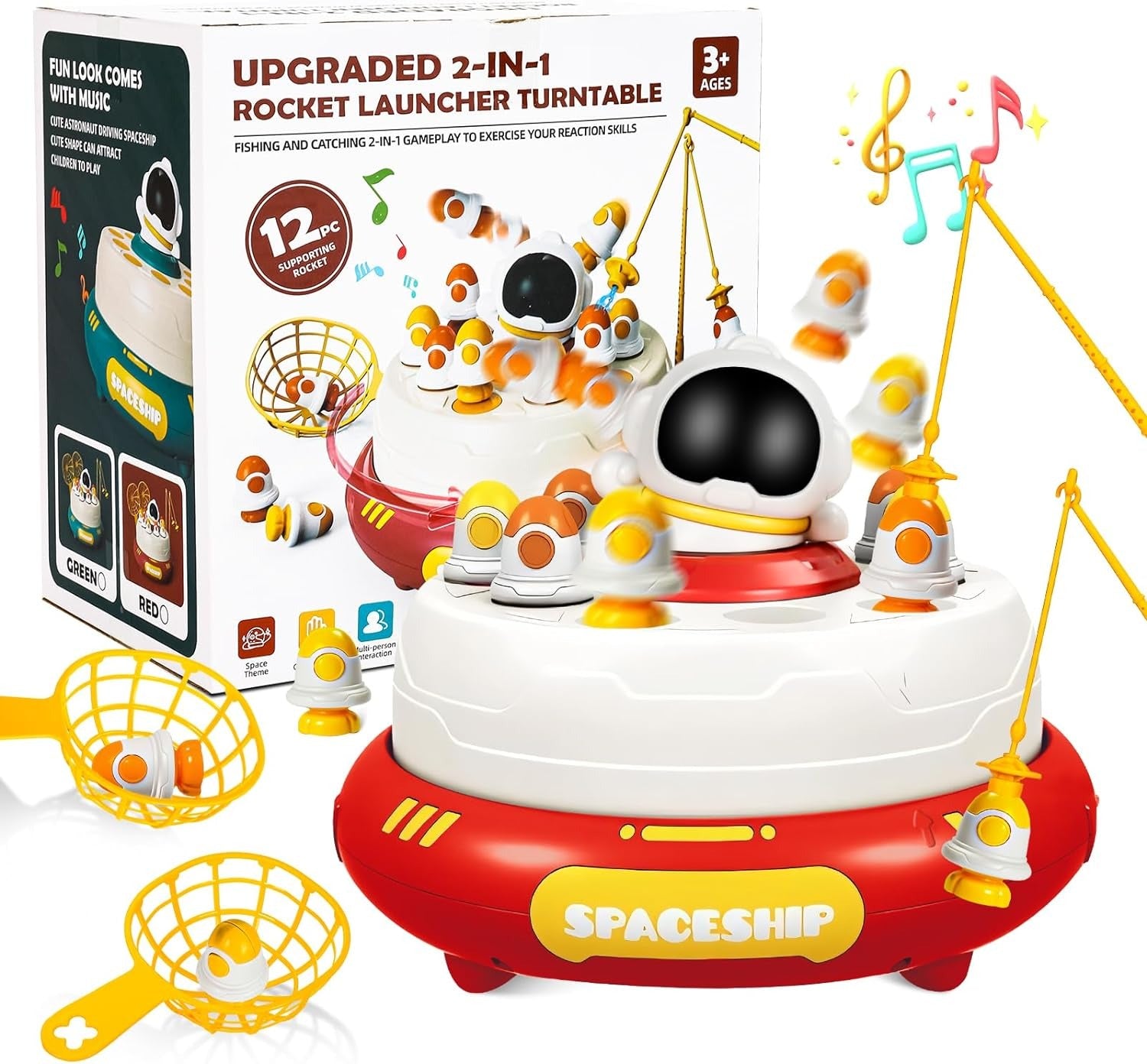 2in1 Magnetic Fishing and Catching Rocket Launcher Turntable - 145 - Default Title - Odeez | Educational Toys Pakistan
