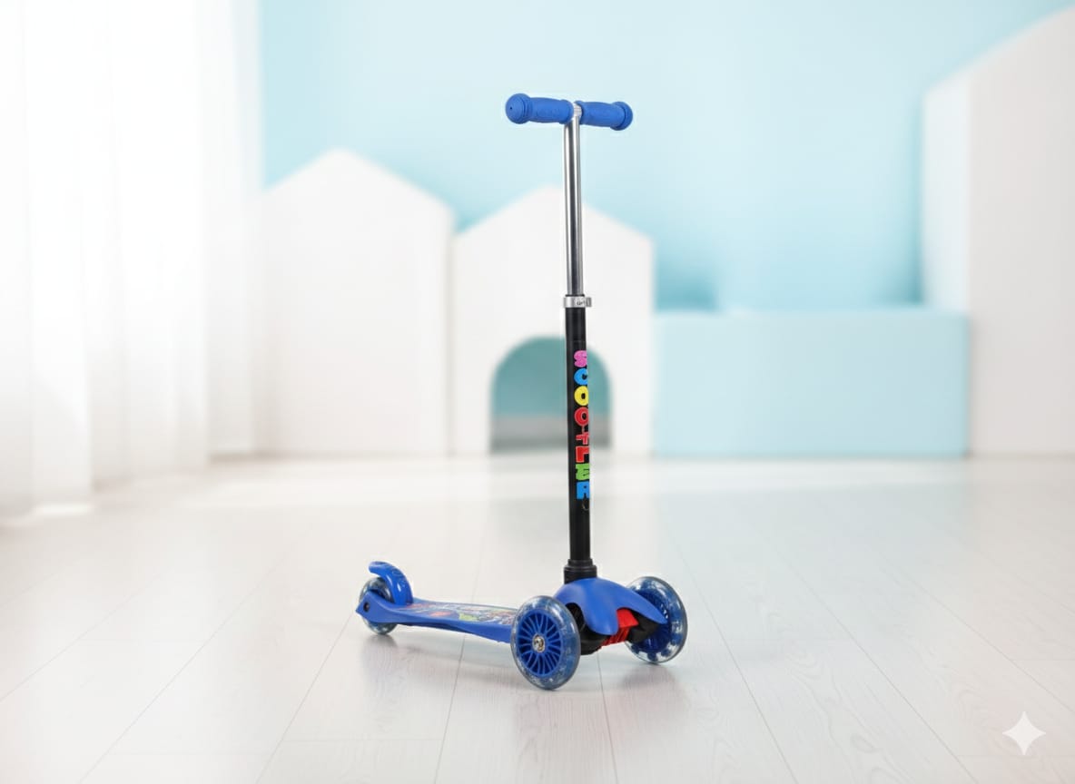 Without Box Kick Scooters with LED Light-Up Wheels Adjustable Height for Kids