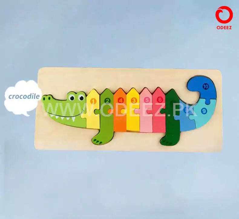 3D Wooden Animal Board - Crocodile - Default Title - Odeez | Educational Toys Pakistan