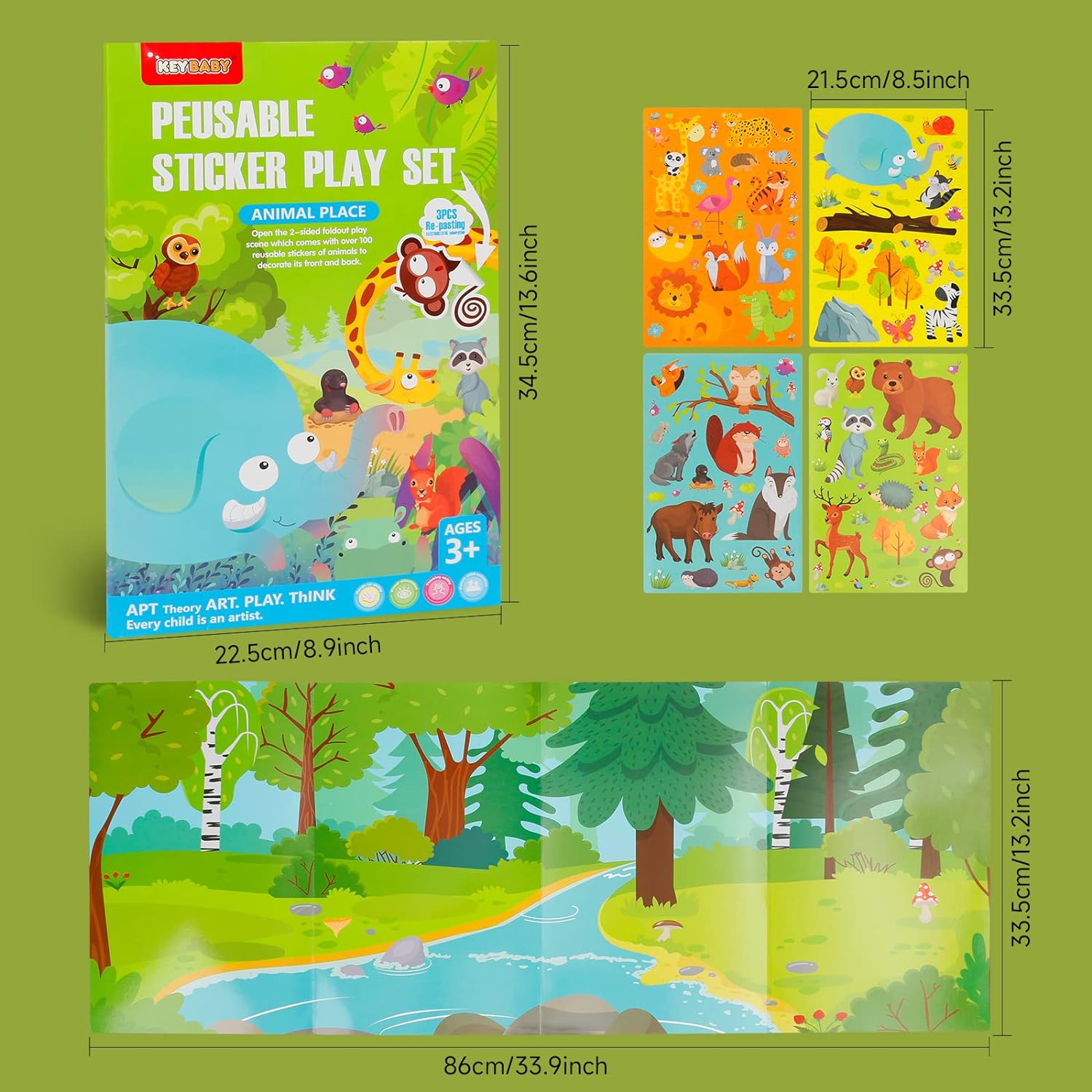Cute Reusable Stickers Animal Place Book - 019 - Default Title - Odeez | Educational Toys Pakistan