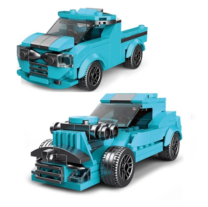 Decool Multi Blue Ghost Racing Cars 10 Models 31031 - 201 pieces - Default Title - Odeez | Educational Toys Pakistan