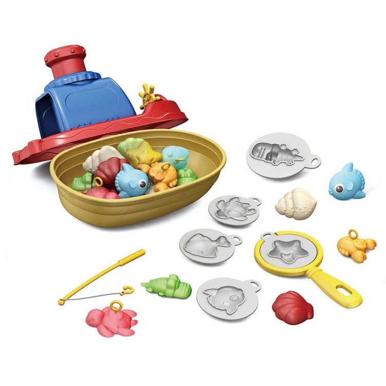 Colorful Clay Happy Ship with Catching Fish - 625 - Default Title - Odeez | Educational Toys Pakistan