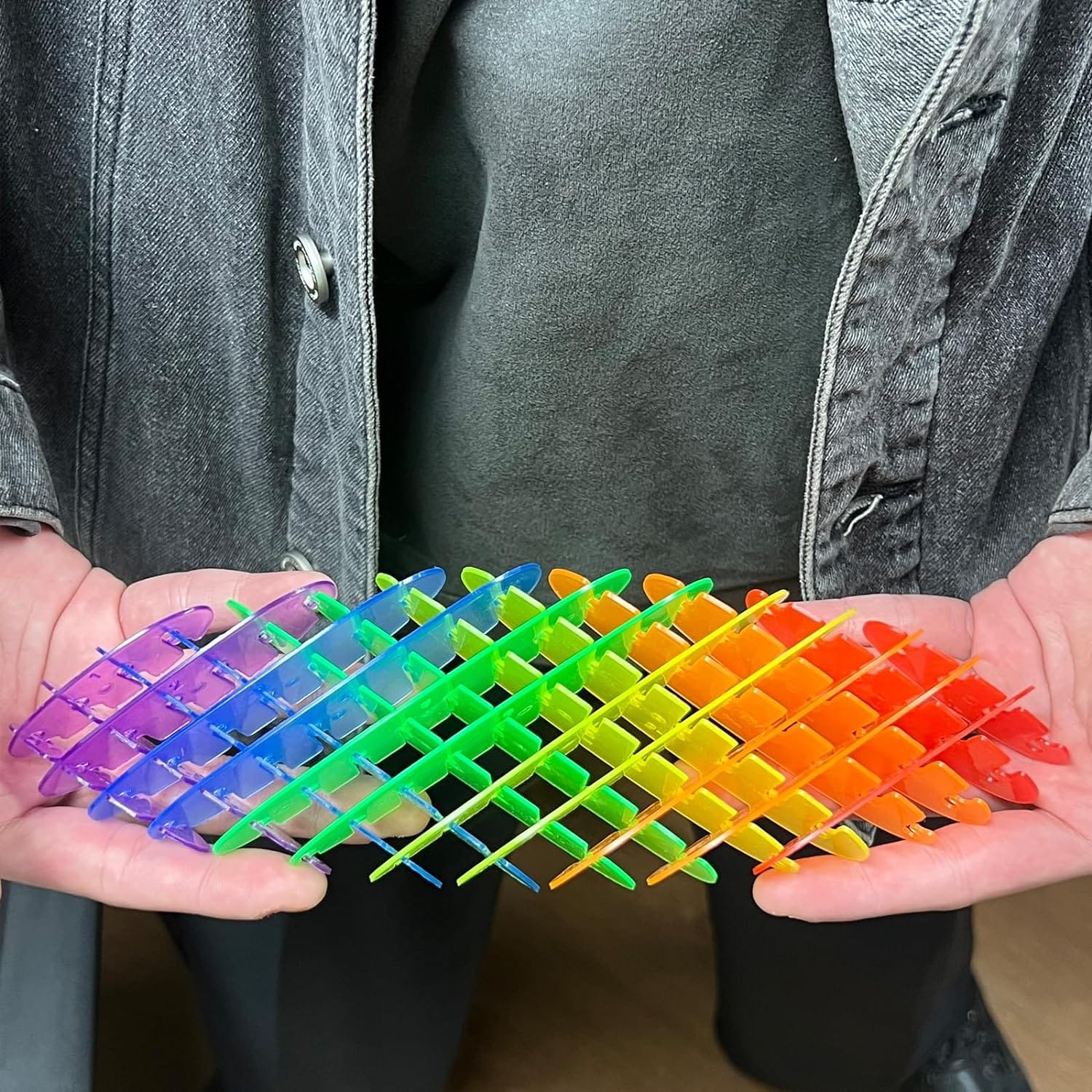 Rainbow Plastic Worm Fidget Anti Stress Shapeshifter - 856 - Default Title - Odeez | Educational Toys Pakistan