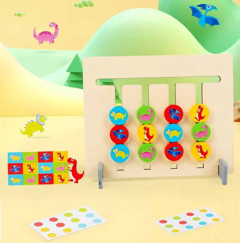 Double Sided Dinosaur Logic Pattern Sequence Puzzle - 18 Cards - Default Title - Odeez | Educational Toys Pakistan