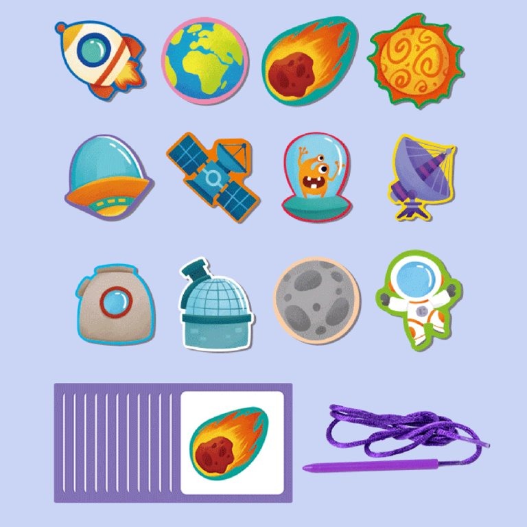 Wooden String Space Beading with 12 Cards - 698 - Default Title - Odeez | Educational Toys Pakistan