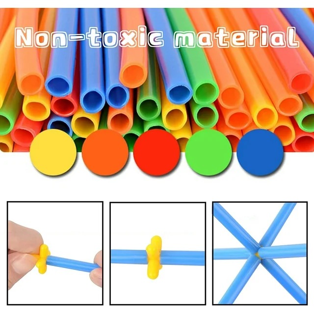 Straw Constructor STEM Building Blocks - 110 pieces - Default Title - Odeez | Educational Toys Pakistan