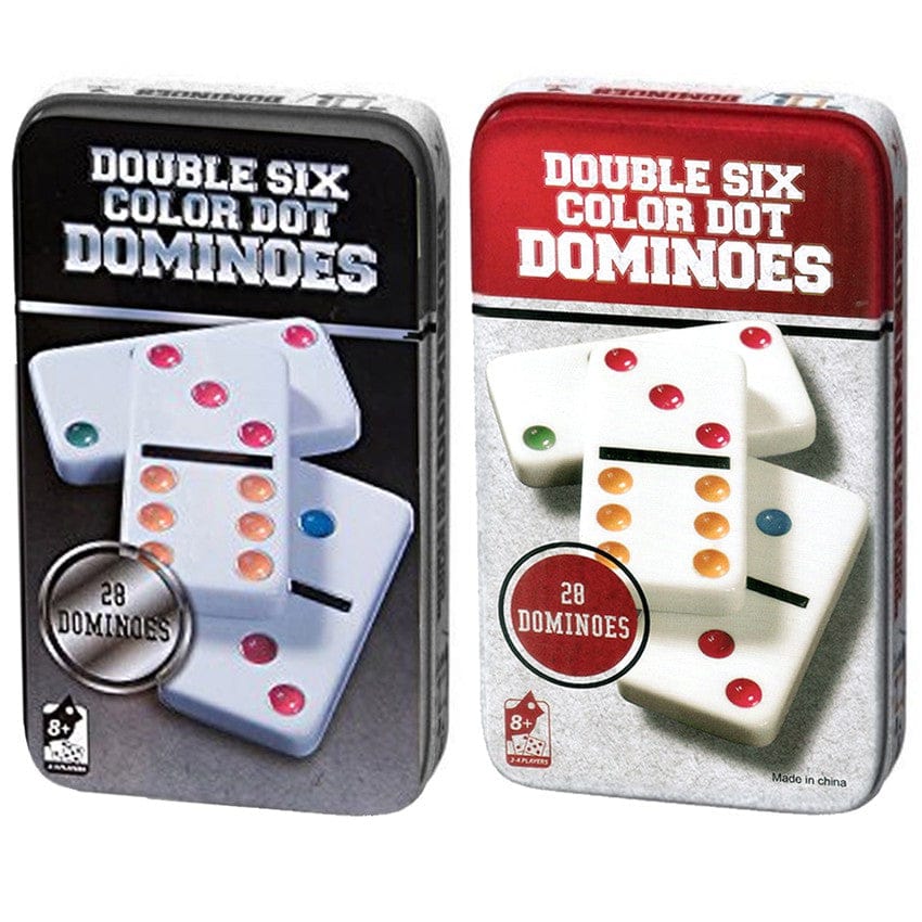 Dominoes Six Color Dot with Metal Box - 2 to 4 Players - Default Title - Odeez | Educational Toys Pakistan