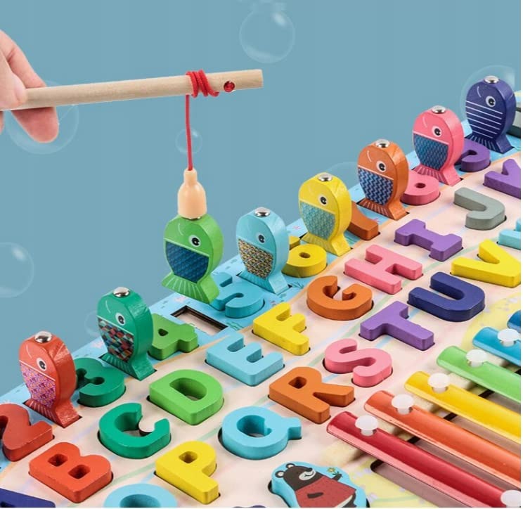 6in1 Wooden Alphanumeric Learning Xylophone Activity Board - Default Title - Odeez | Educational Toys Pakistan