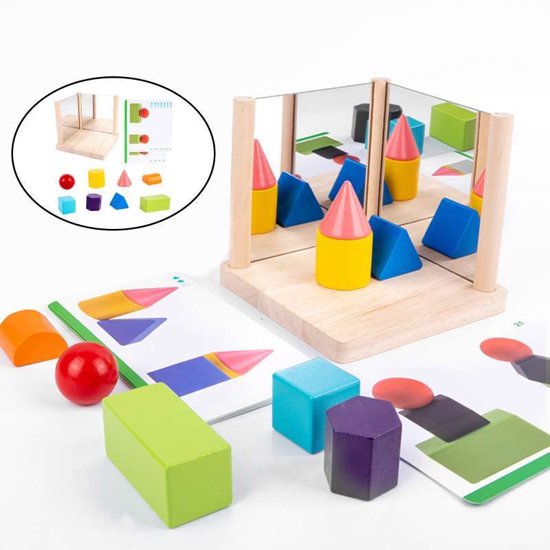 Mirror Wooden 3D Shape Pattern Blocks - 893 - Default Title - Odeez | Educational Toys Pakistan
