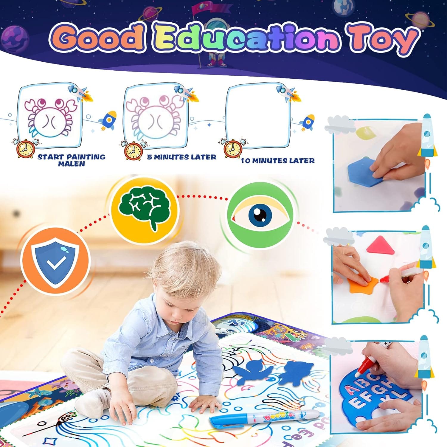 Magical Aqua Doodle Canvas Washable Drawing Mat - 682 - Default Title - Odeez | Educational Toys Pakistan