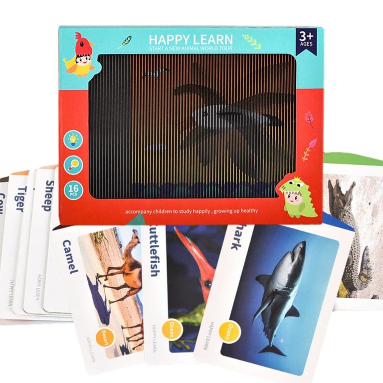 3D Magic Screen Animals Learning Flashcards - 16 Cards - Default Title - Odeez | Educational Toys Pakistan