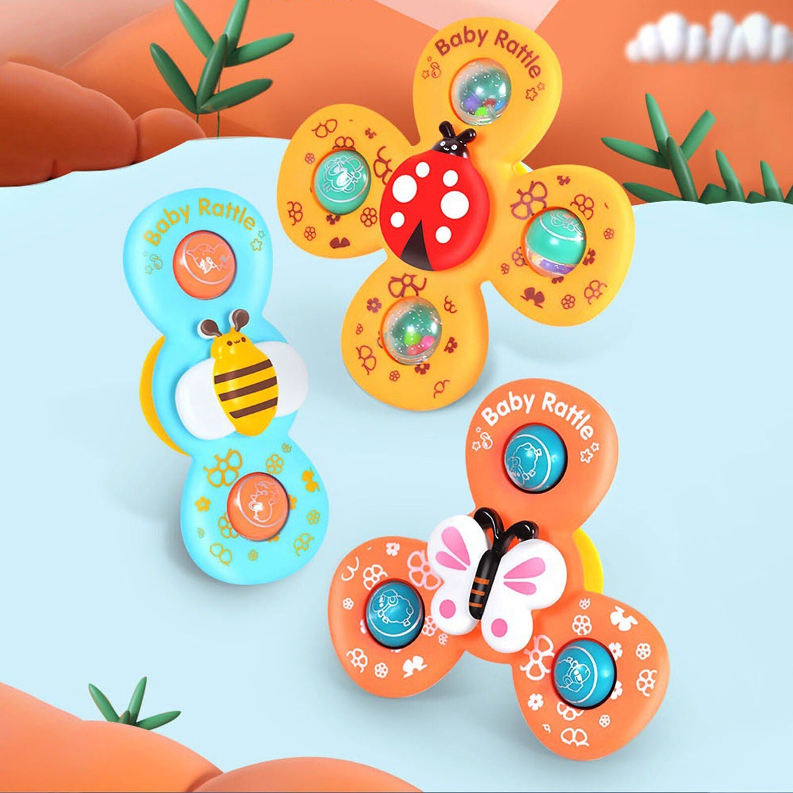 Suction Cup Activity Spinner Toy - 3 pieces - Default Title - Odeez | Educational Toys Pakistan