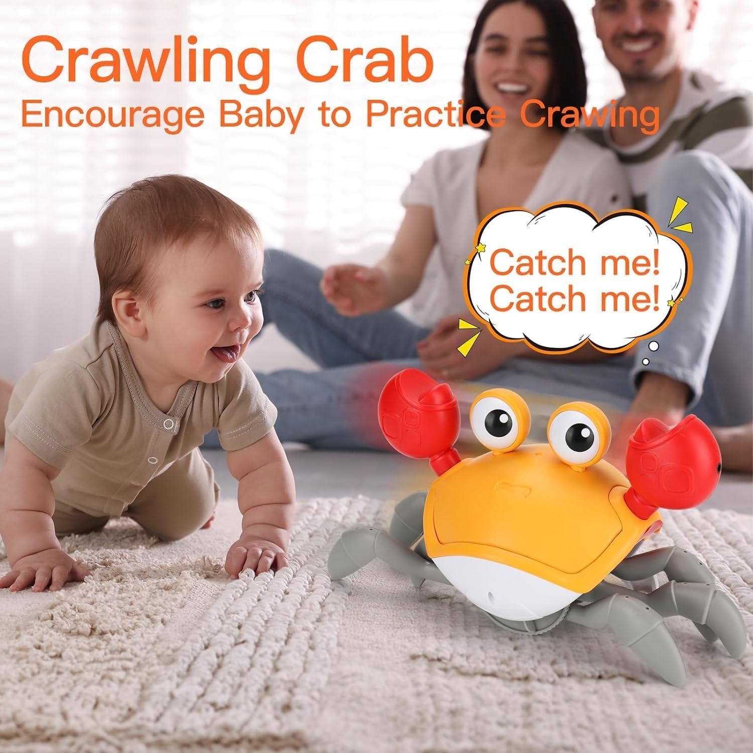 Electric Induction Rechargeable Cute Crab - 008 - Default Title - Odeez | Educational Toys Pakistan