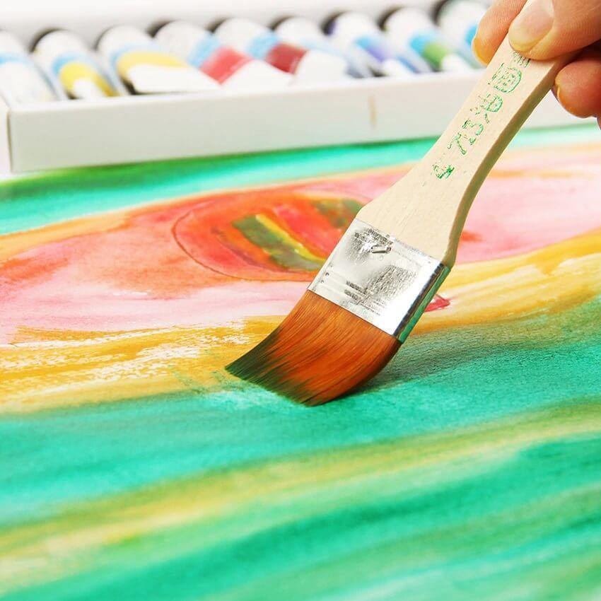 Wooden Nylon Hair Painting Brushes - 4 Pieces - Default Title - Odeez | Educational Toys Pakistan