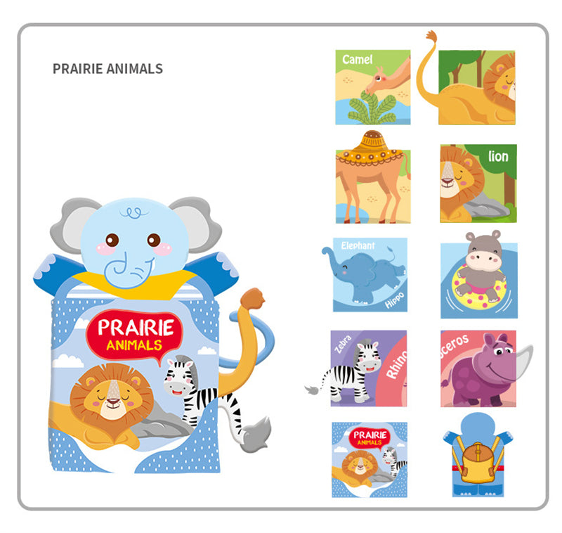 Prairie Animals Hand Puppet Cloth Book - 631 - Default Title - Odeez | Educational Toys Pakistan