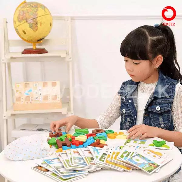 2 in 1 Uppercase(ABC) & Lowercase(abc) Wooden Cards - Default Title - Odeez | Educational Toys Pakistan