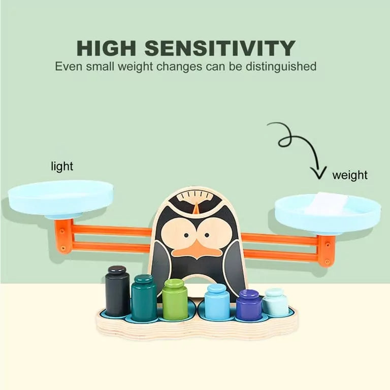 Penguin Wooden Balance Blocks Scale Kit - 919 - Default Title - Odeez | Educational Toys Pakistan
