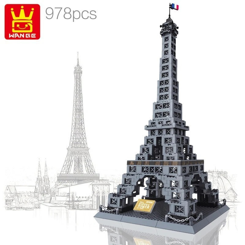 Eiffel Tower of Paris Building Blocks Model - 976 Pieces