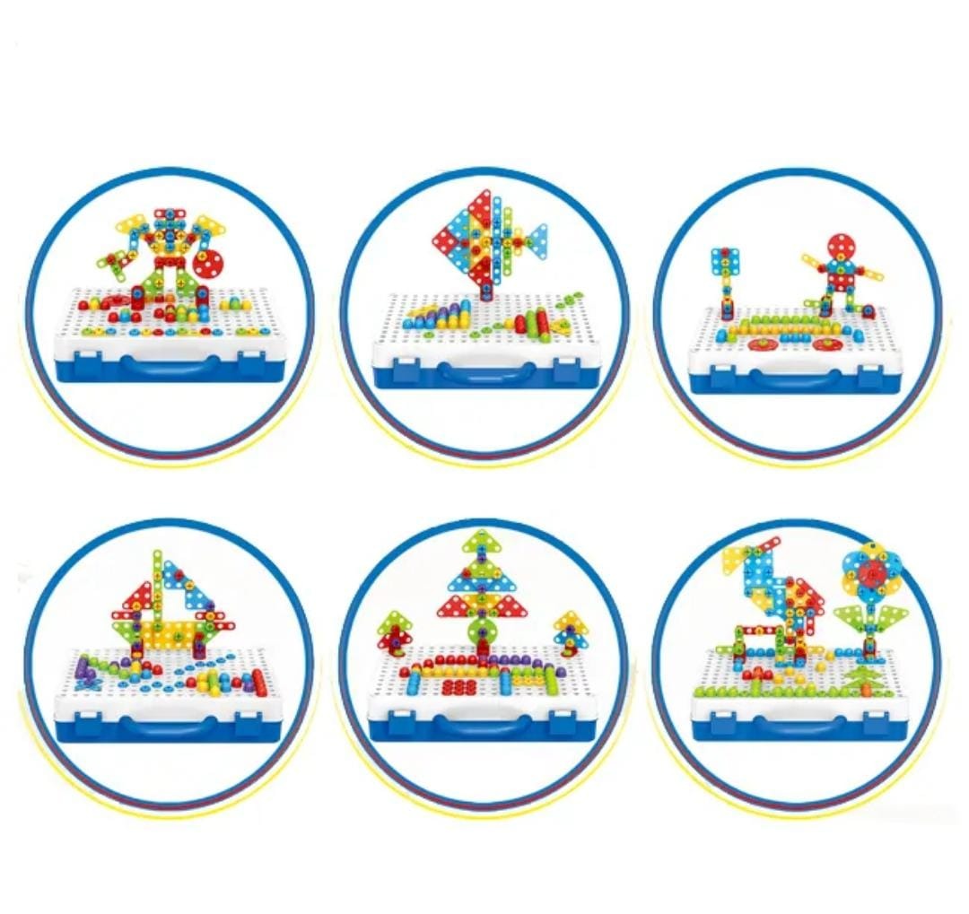 3in1 DIY Creative Magic Panel Electric Drill Tool Play Set 666 - Blue