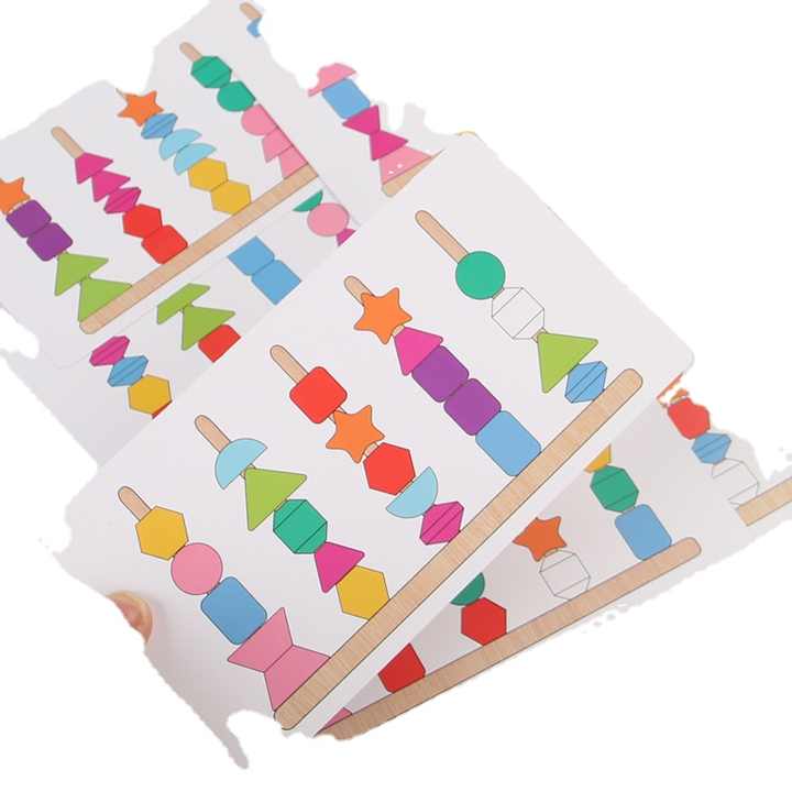 Wooden Five Sets of Shape Columns Lacing and Fishing Game - 003 - Default Title - Odeez | Educational Toys Pakistan