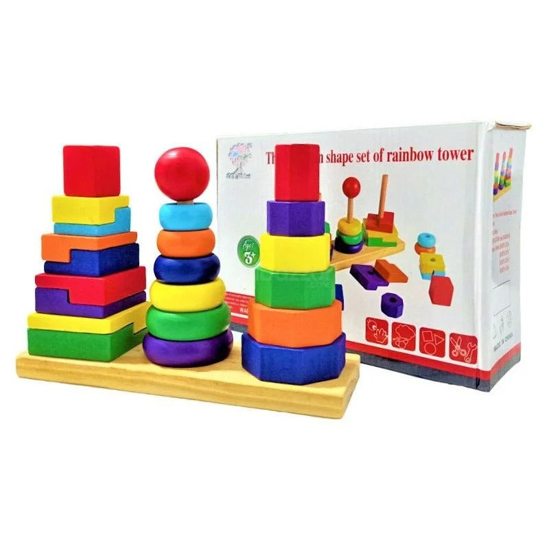 Wooden Three Shape Column of Rainbow Tower - 411