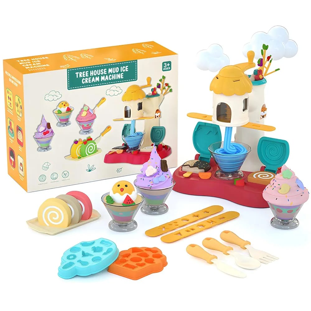 DIY Creative Three Ice cream Play Dough Machine - 001