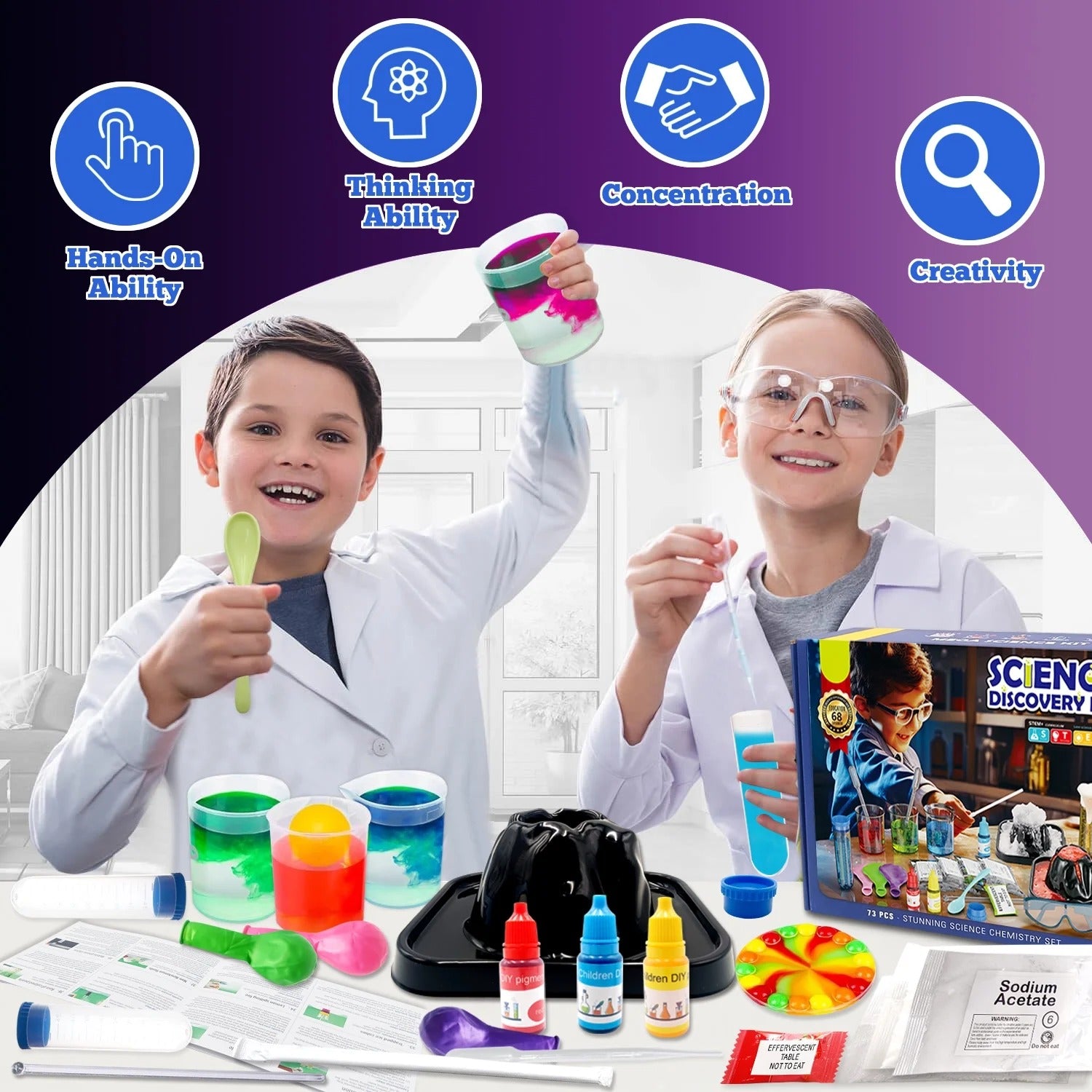 STEM Lab 68 Experiments  Activities Science Discovery Kit - 99A