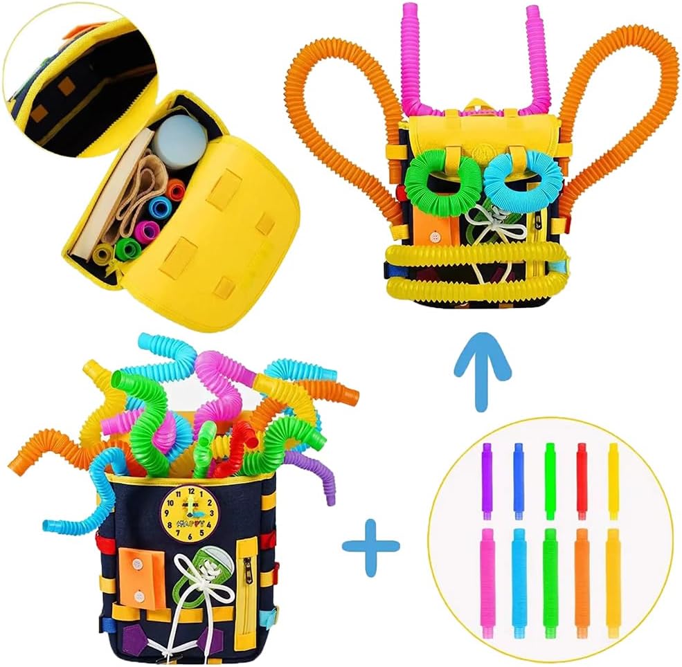 Toddler Busy Learning Kit with Pop Tubes Backpack - 926 - Default Title - Odeez | Educational Toys Pakistan