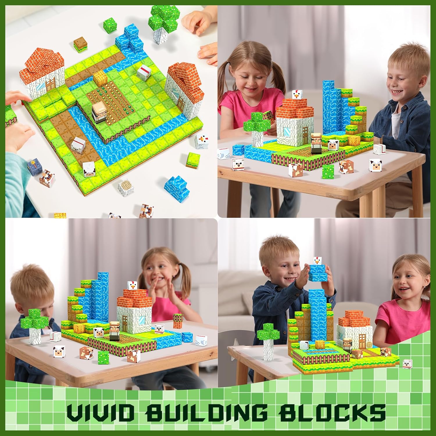 Magnetic Farm Cube Building Blocks 110 pieces - 016