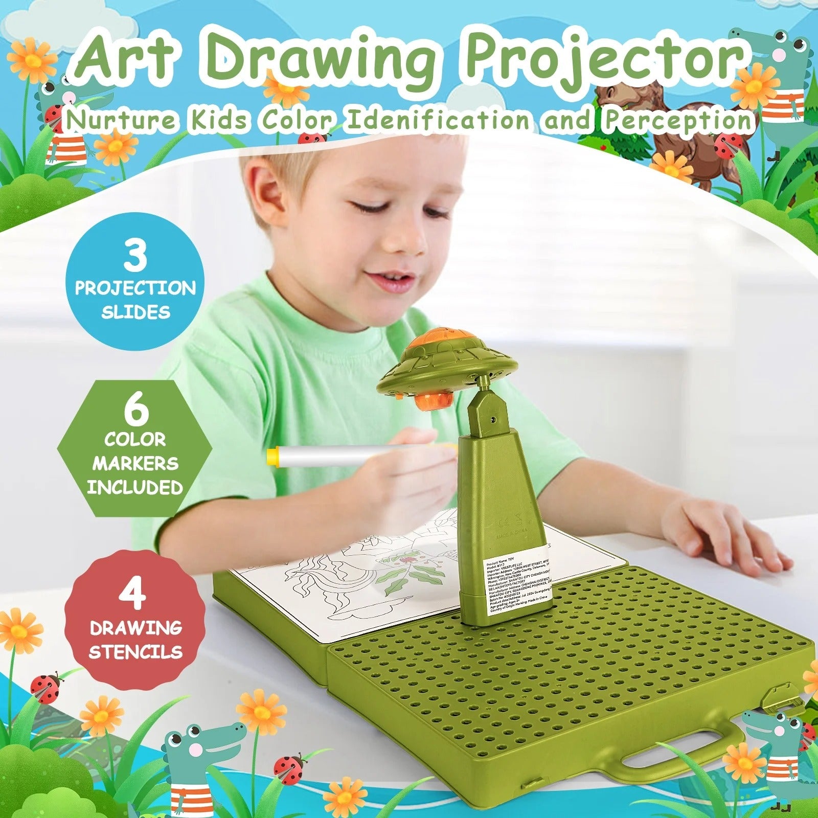 5in1 Projector Painting with Dinosaur Assembling Screw Play Figure - 117