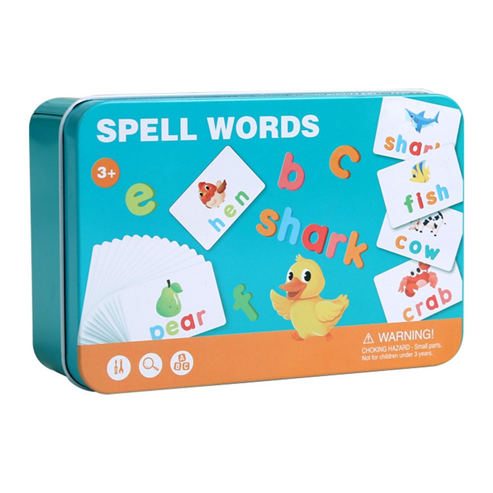 Wooden Word Spelling Learning Tin Box - 781