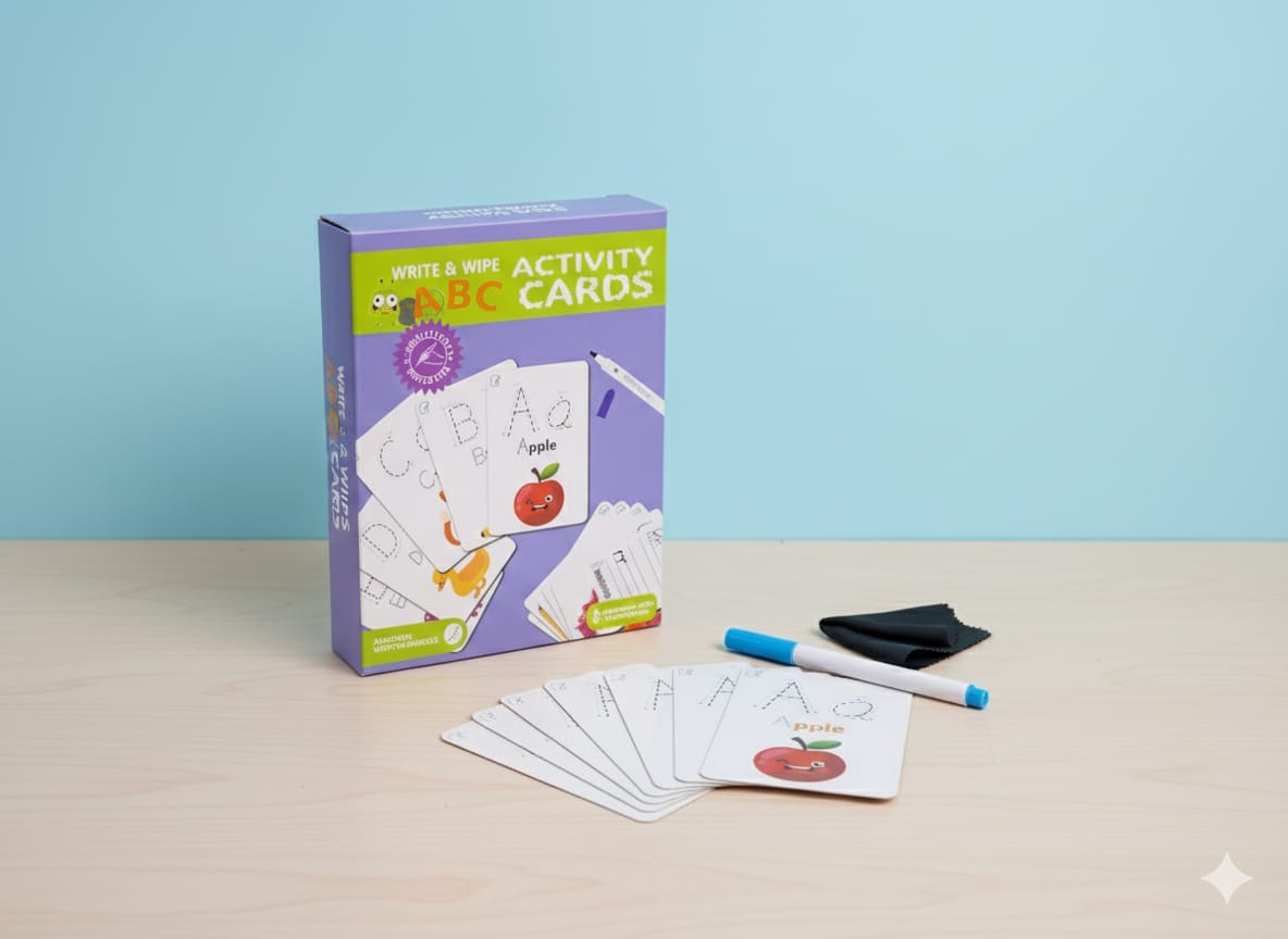 ABC, 123 and Word Write and Wipe Activities Card - 812
