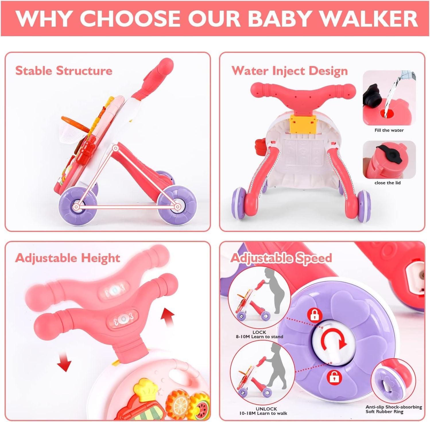 2in1 Baby Walker and Activity Table - 815