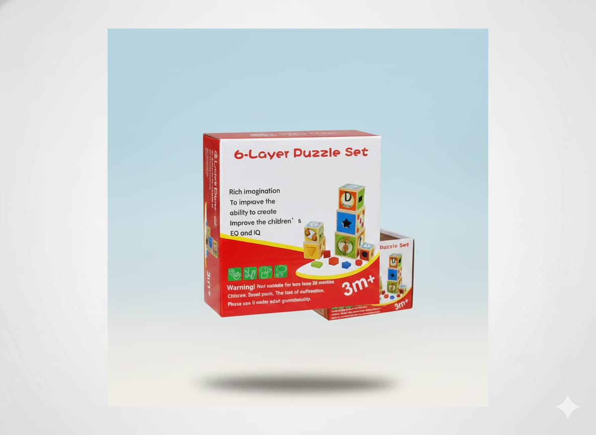 Wooden 6 Layer Learning Stacking Puzzle Set - 552