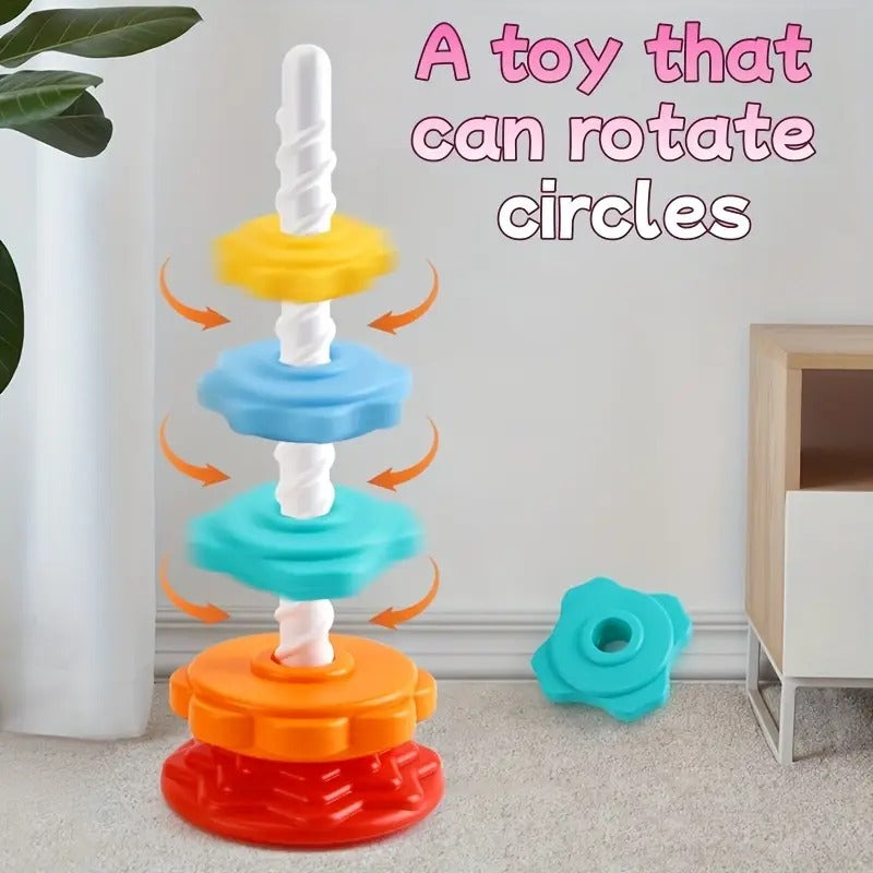 Rainbow Rotating Spin Stacking Tower - 205