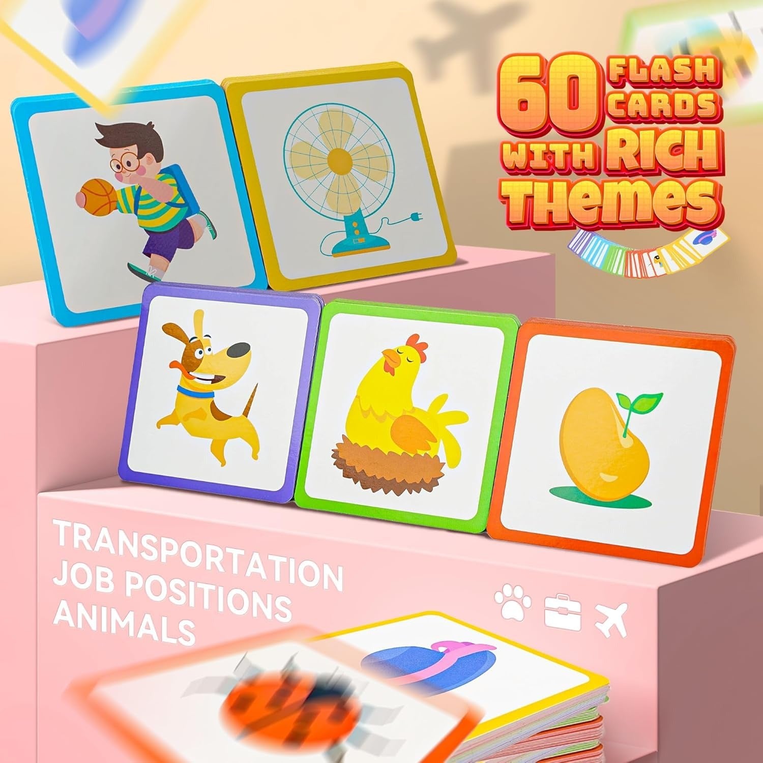 Sight Words Flash Cards Kindergarten Wooden Reading Blocks - 979