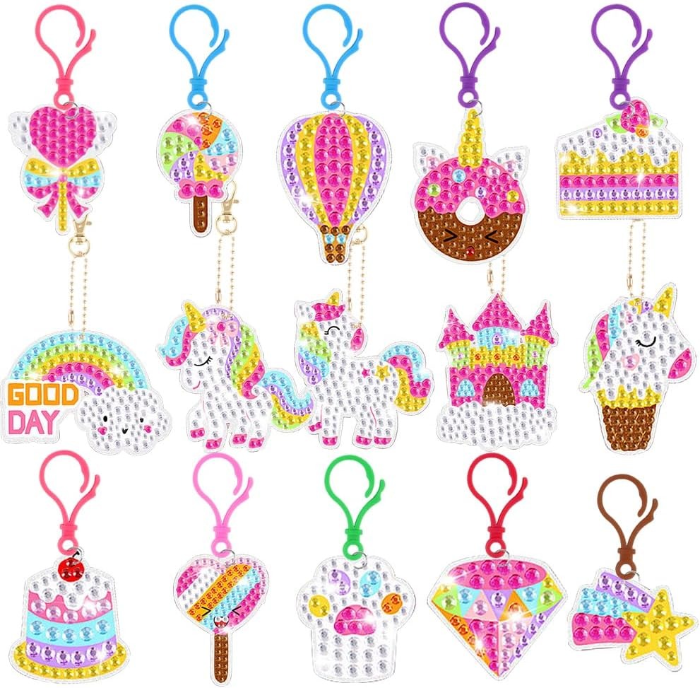 Make Your Own GEM Keychains Painting 15 Keychains - 012