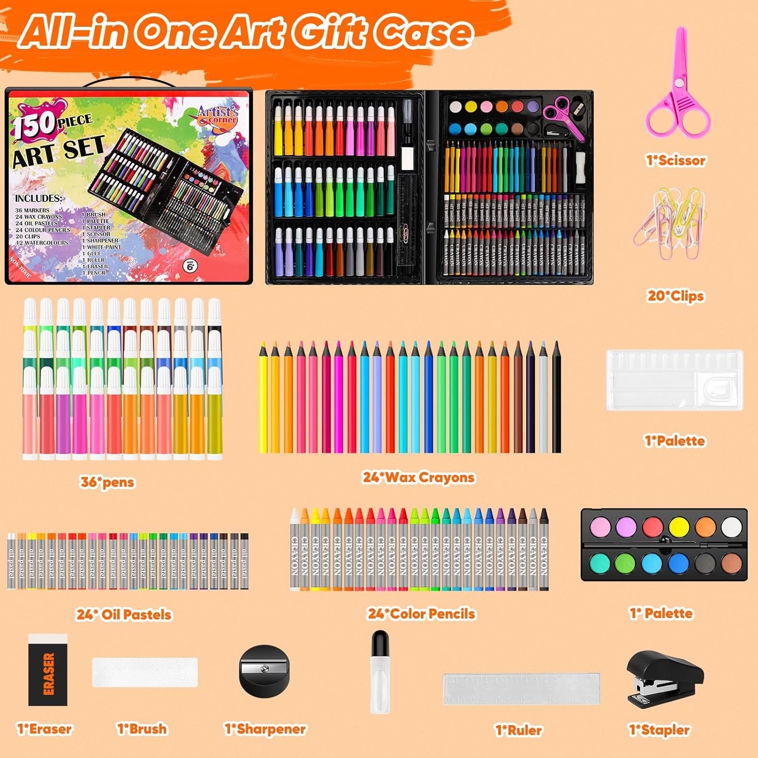 Drawing Art Supplies and Painting Art Kit 150 Pieces