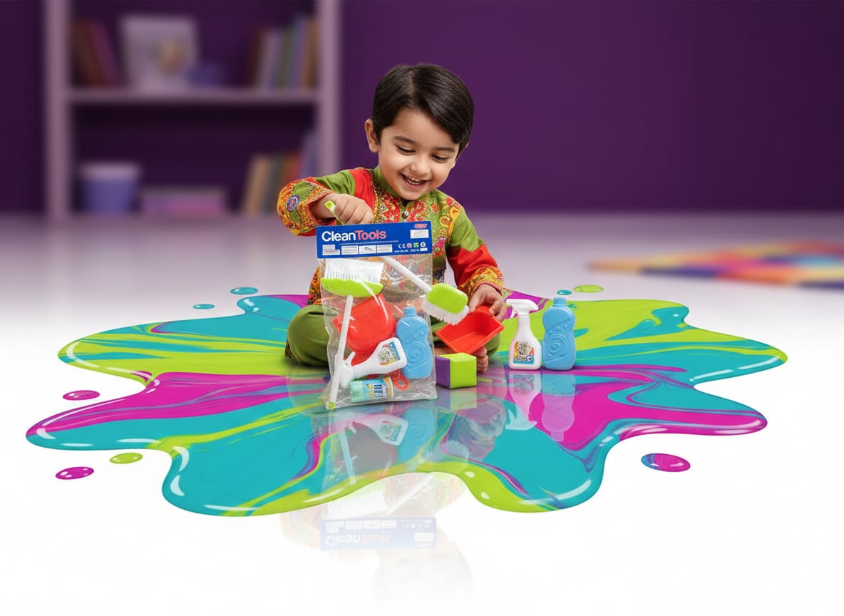 Cleaning Pretend Play Tool Kit 7 pieces - 656