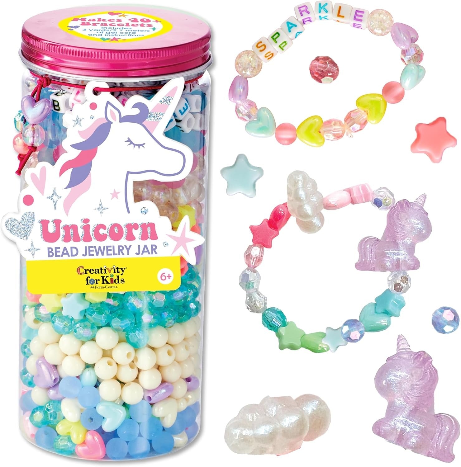 DIY Bracelets Bead Making Unicorn Jewellery Jar Kit - 81A